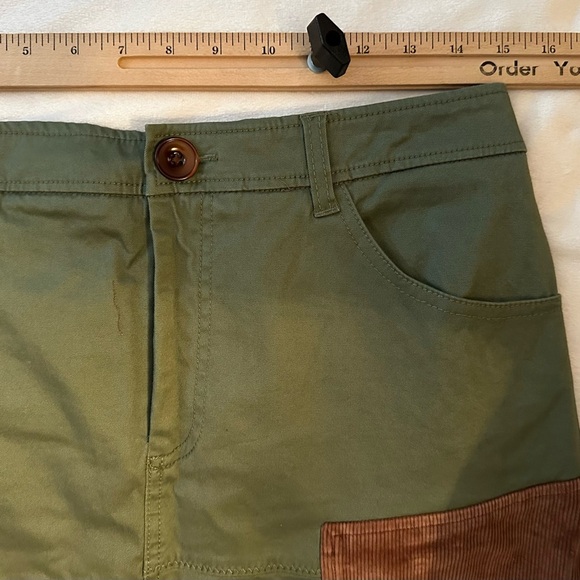 MEADOW RUE Anthropologie Patchwork Cargo Skirt 8 Quilted Pocket Corduroy NWT - Picture 3 of 8